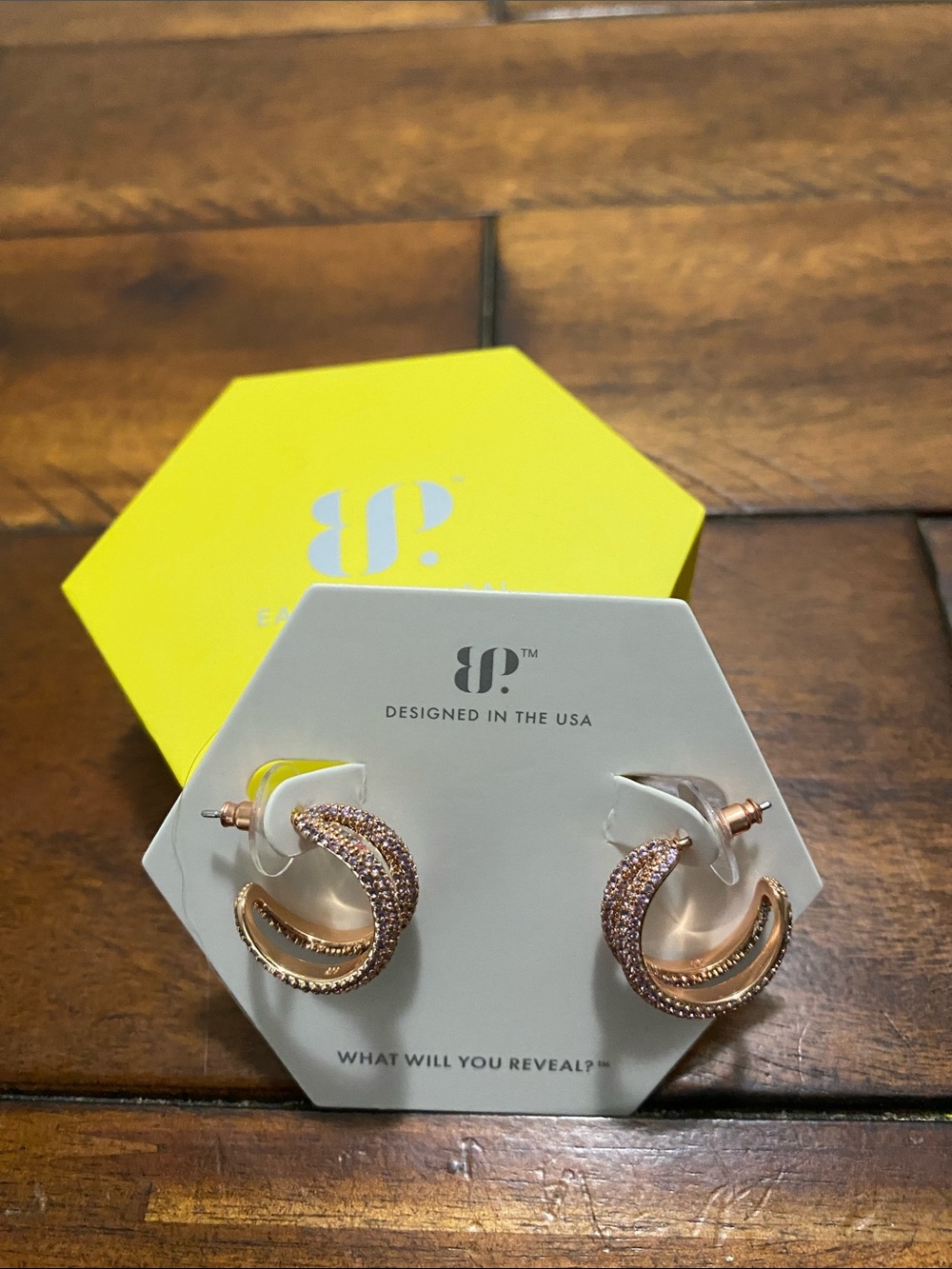Bomb Party OG Originals Earrings - Lab Created Pink Sapphire - Rose Gold Plating